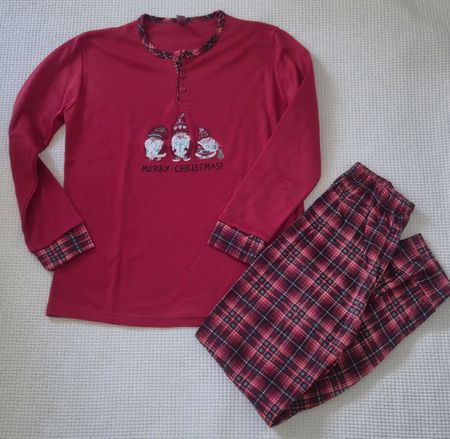 Pyjama de Noël rouge avec motif, neuf, taille 14 ans (S)