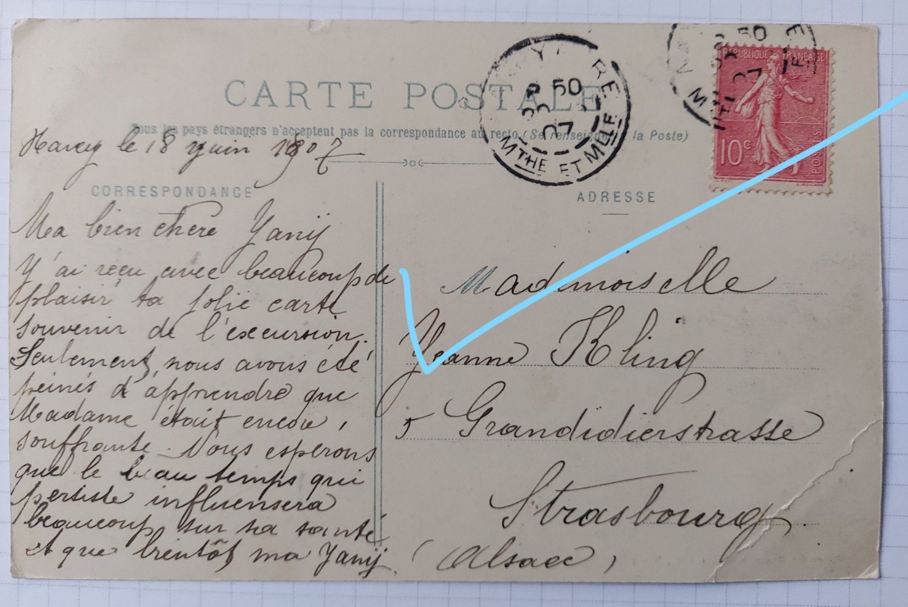 Ansichtskarten: Nancy 1907 – Gebraucht aus Lyss von rochen54 1