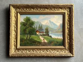 G0094 Gemälde "Blick auf Vierwaldstättersee" sign. "Bossi"