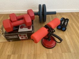 Fitness-Set mit Hanteln, Bauchtrainer, Manschetten 2