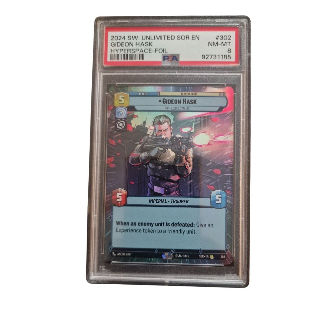 Star Wars Carte collezionabili: Gideon Hask Hyperspace Foil PSA 8 Star Wars Unlimited – Usato da Genève venduto da Cardtreasure