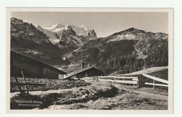 Alte Postkarte, Wasserwendi Brünig, Wetterhorngrouppe Bern