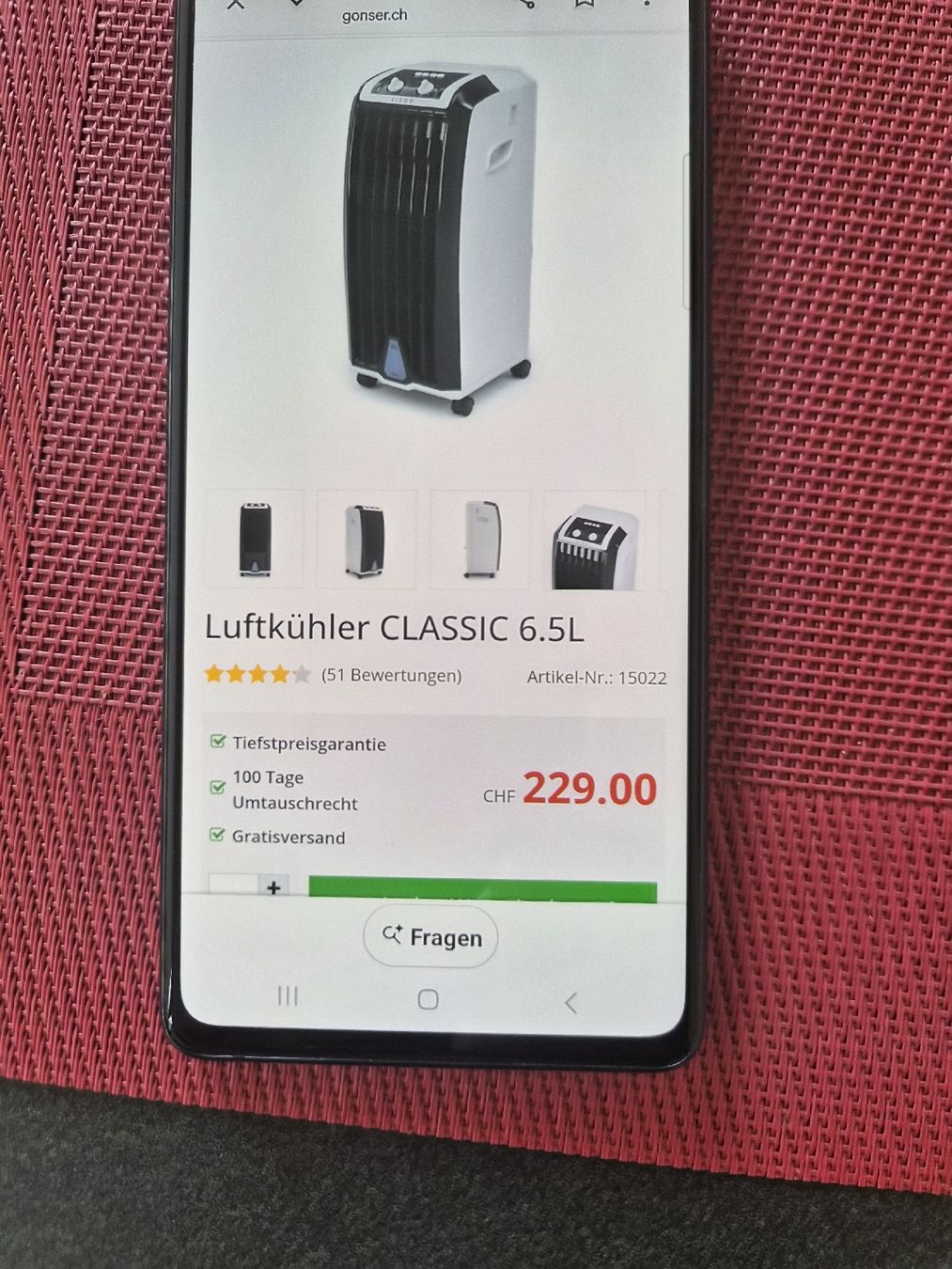 Klimageräte: Klima / Luftkühler classic 6.5.liter Wassertank mit Kühlelem – Neu und originalverpackt aus Basel von dhe_qbg8 1
