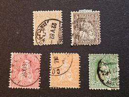 CH 1881 Helvetia seduta N° 44-46/48-49 SBK Fr. 450.--