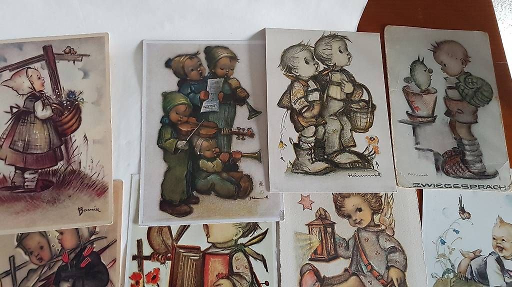 Cartoline postali: 1 Orig. Figur Hummel und 17 Postkarten Hummel. – Usato da Zollikerberg venduto da Inhal 4