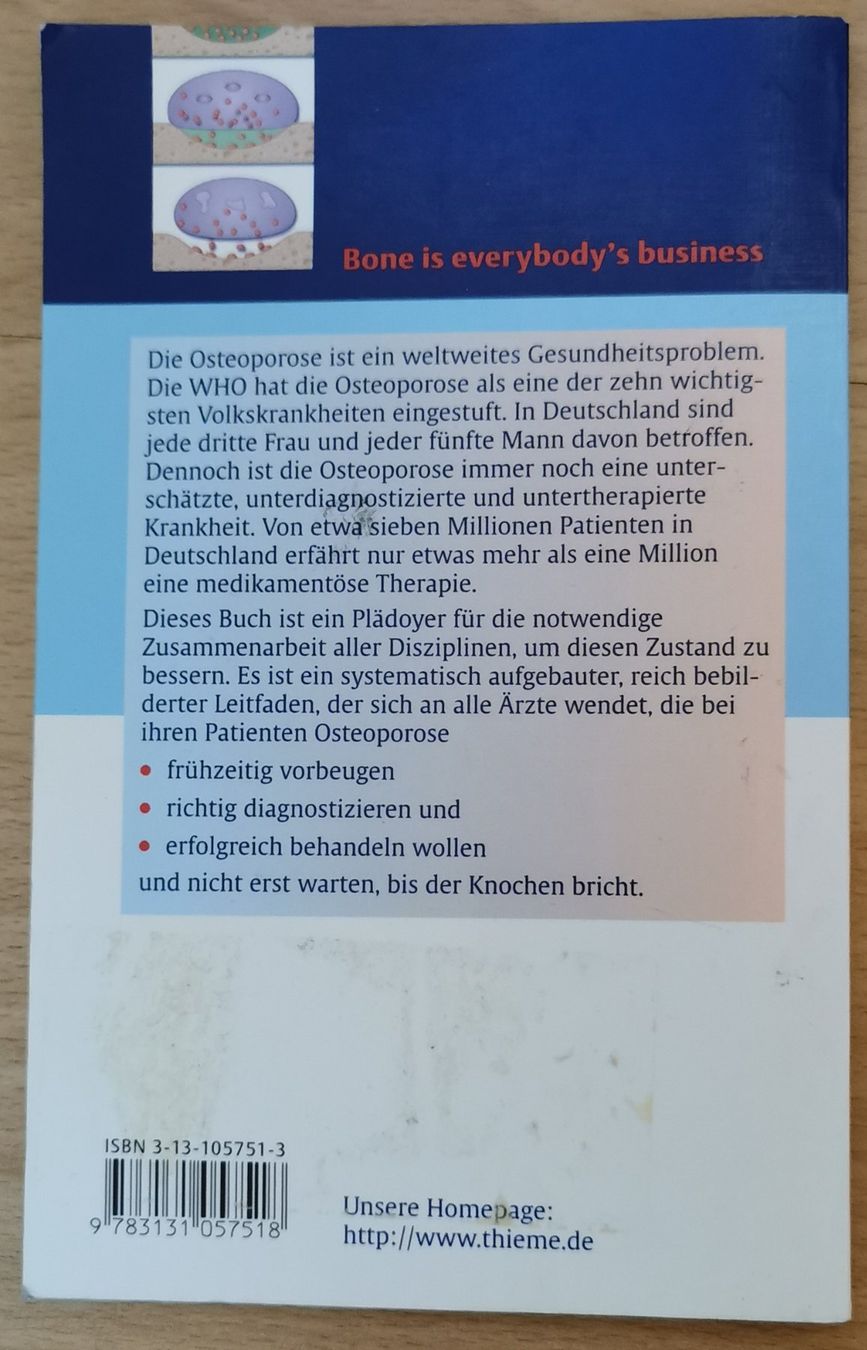Livres: Osteoporose – D'occasion à Eschenbach LU par Holiday1 1