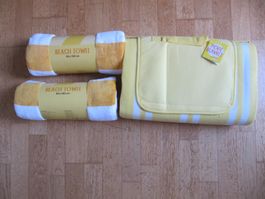 Sommerset: Picknickdecke + 2 Badetücher Splash Coop, gelb