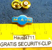 MAN LKW LOGO PN ENAMEL KLEIN-FEIN mit SECURITY-CLIP GOLDIG