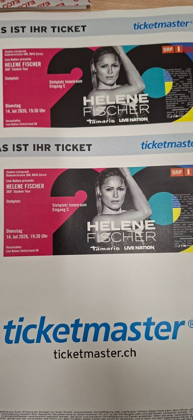 Tickets: Helene Fischer 2x Stehplatzticket – Neu (gemäss Beschreibung) aus Dornach von Simbabean