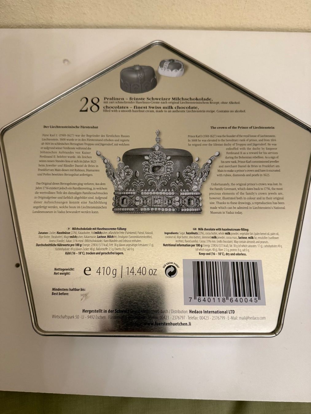Contenitori & Simili: 5-Eck-Blech-schachtel  -  Relief Druck - Deckel – Usato da Bern venduto da rewe45 3