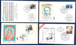 1961-1983 FDC Komponisten Mendelssohn/ Liszt / Brahms /Stolz