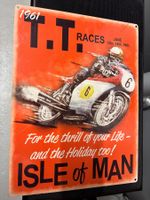 T.T. Races Isle of Man 1961 Mottorrad Retro Blechschid