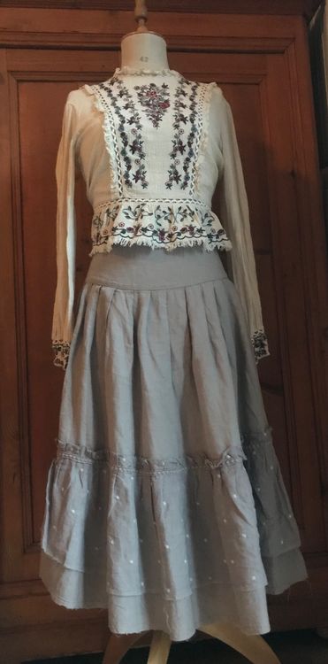 Ensemble Jupe Et Gilet En Lin Ewa I Walla - Couleur Crème - Tailles L-XL - Neuf Avec étiquettes