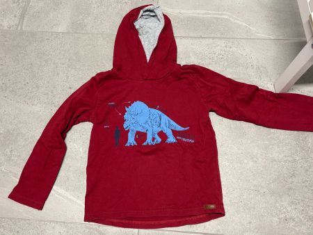 Pull à capuche Jako-o rouge bordeaux, taille 128 - 134 dino