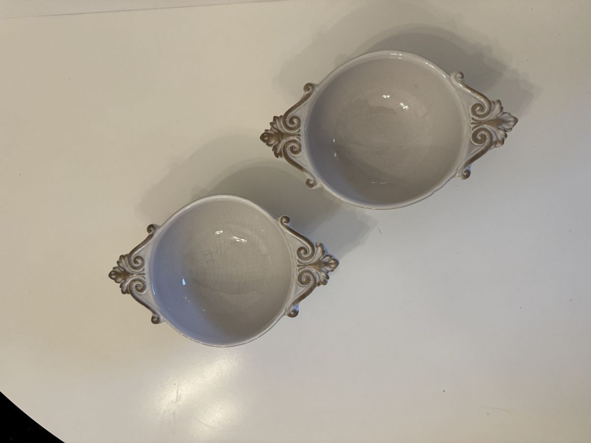 Ciotole: 2 Keramik Schälchen mit Griffen Vintage Stil – Usato da Solothurn venduto da SchoeneSachen20 1