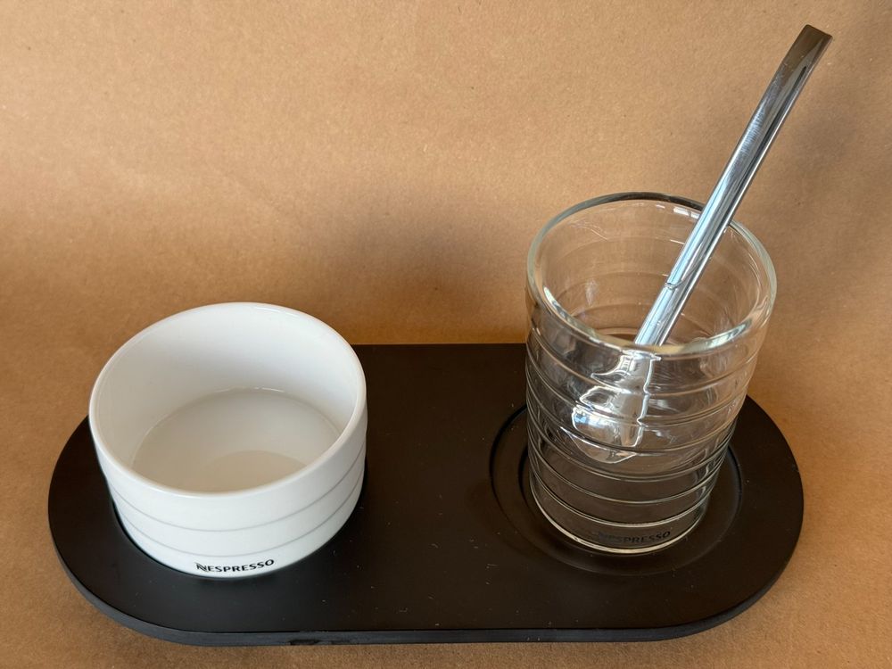 PARACITY Espresso kopjes met houten handvat set van 2, dubbele tuit glazen koffiekop met dubbele schaal, V-vormige mond, helder glas accessoires 75ML