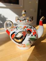 Lomonosov Große Teekanne „Fröhliche Hähne“ , UDSSR, russisch