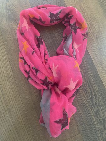 Pinker  Schal mit Sternen Muster, Top Zustand!