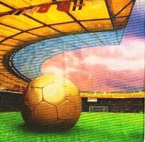 2 Servietten  Ball im  Stadion