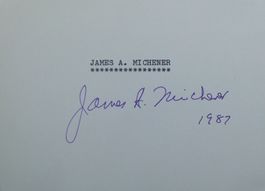 James A. Michener (1907-1997) Schriftsteller - Autogramm