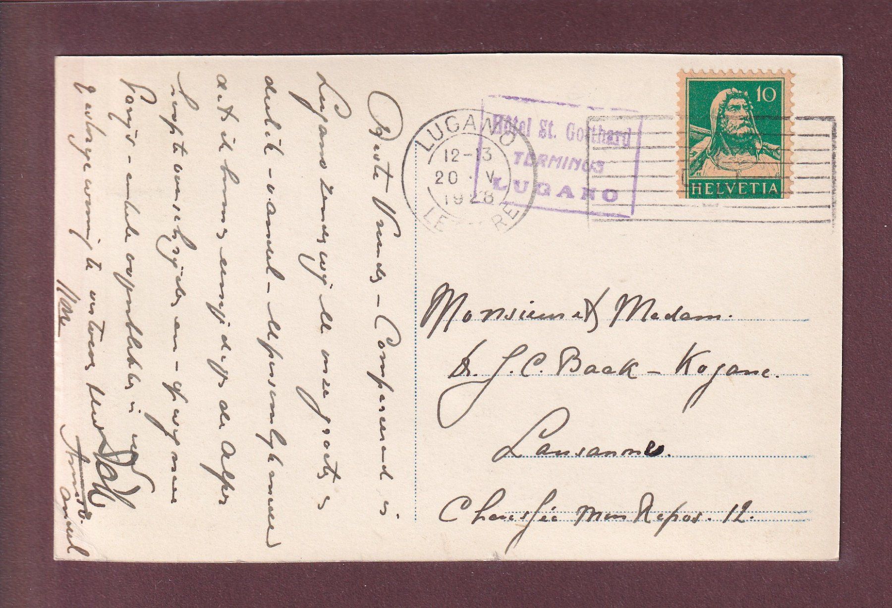 Cartoline postali: LUGANO - Monte San Salvatore - 1928 – Usato da Pully venduto da nicecards 1