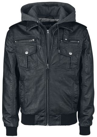 "Aaron" Kunstlederjacke schwarz von Indicode