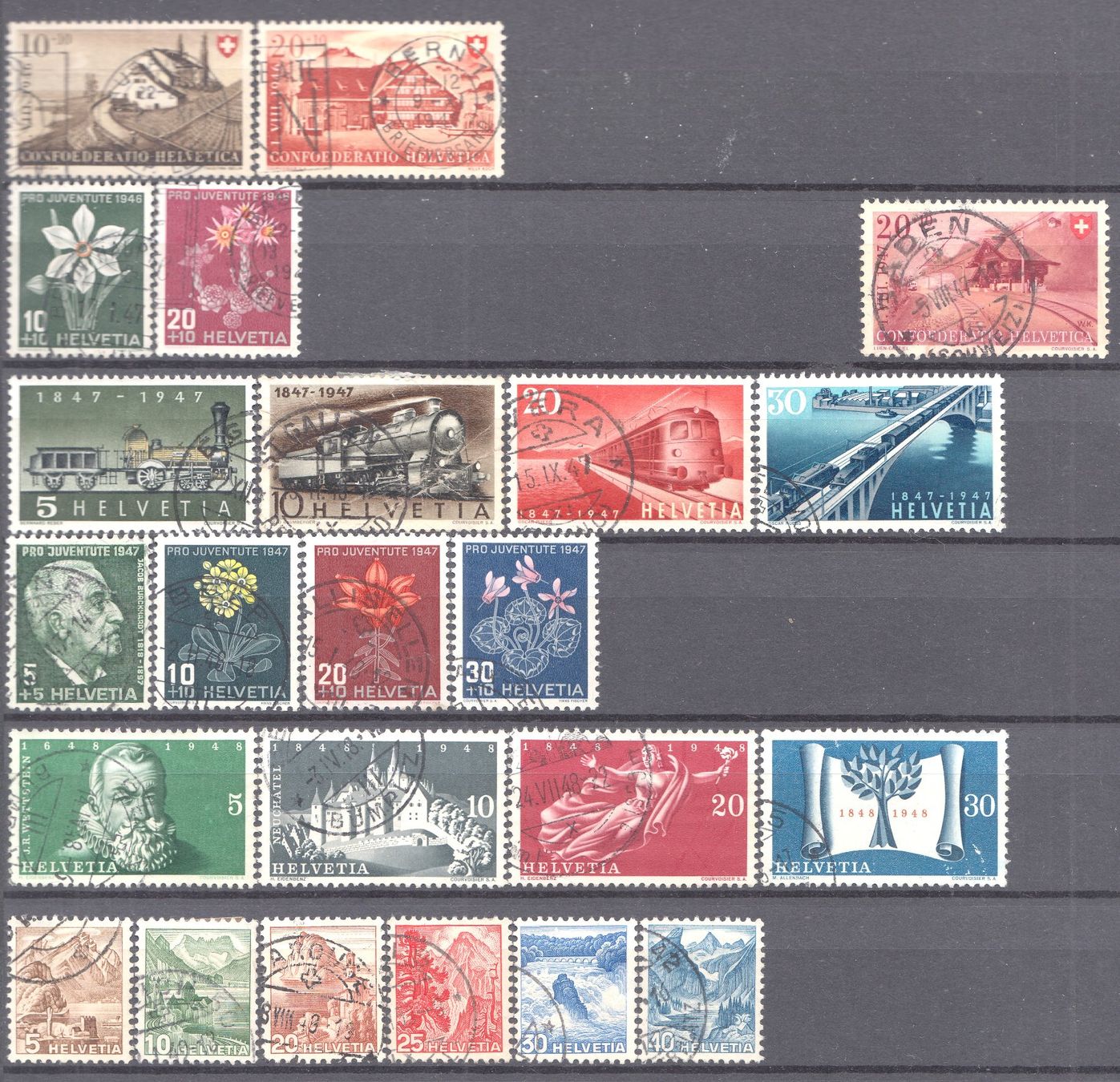 Tutti i francobolli: CH, Teil einer Briefmarken-Sammlung 1938-1948, gestempelt – Usato da Berlin venduto da philakontor 1