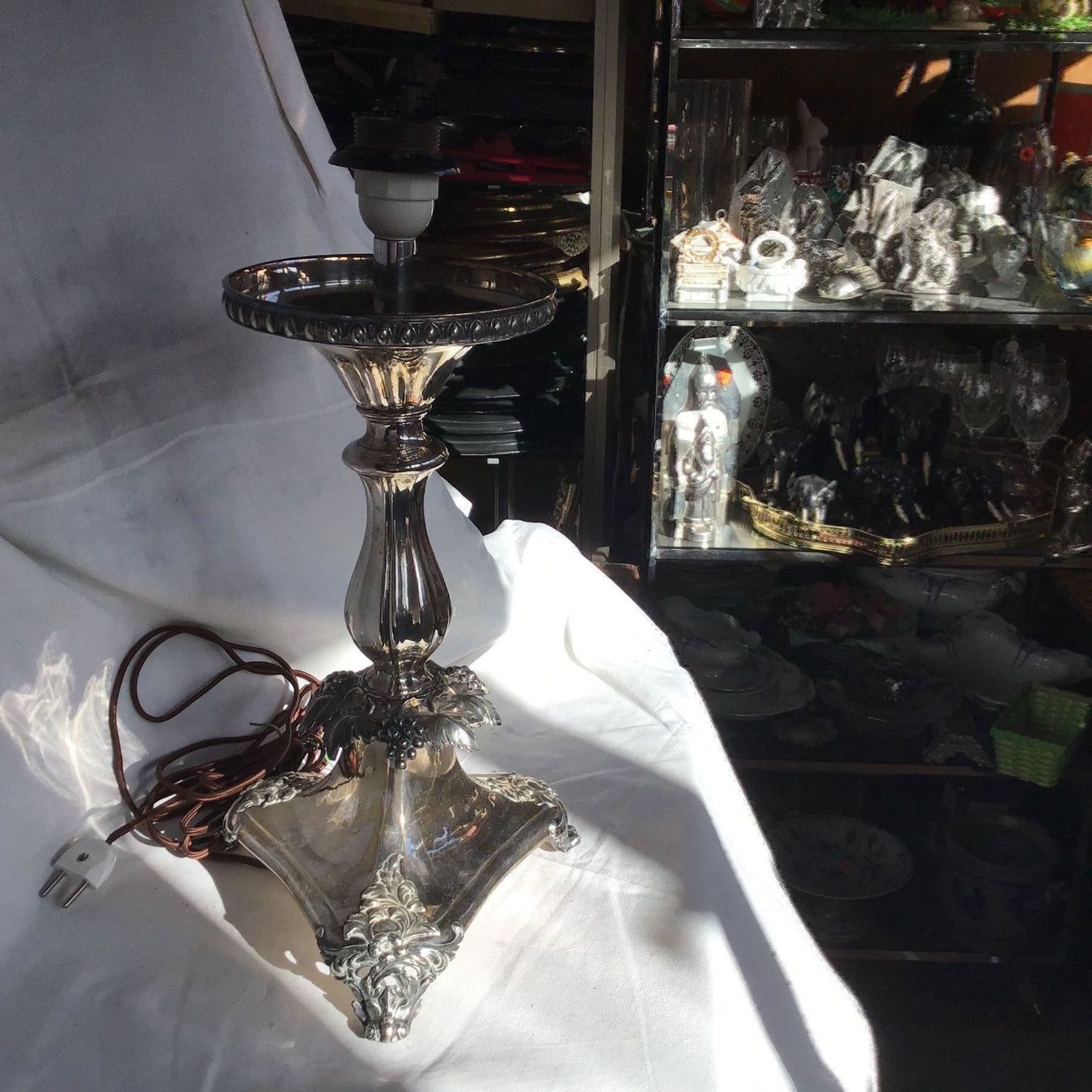 Lampade: Versilberte Tischlampe – Usato da St. Gallen venduto da Goldlilly 1
