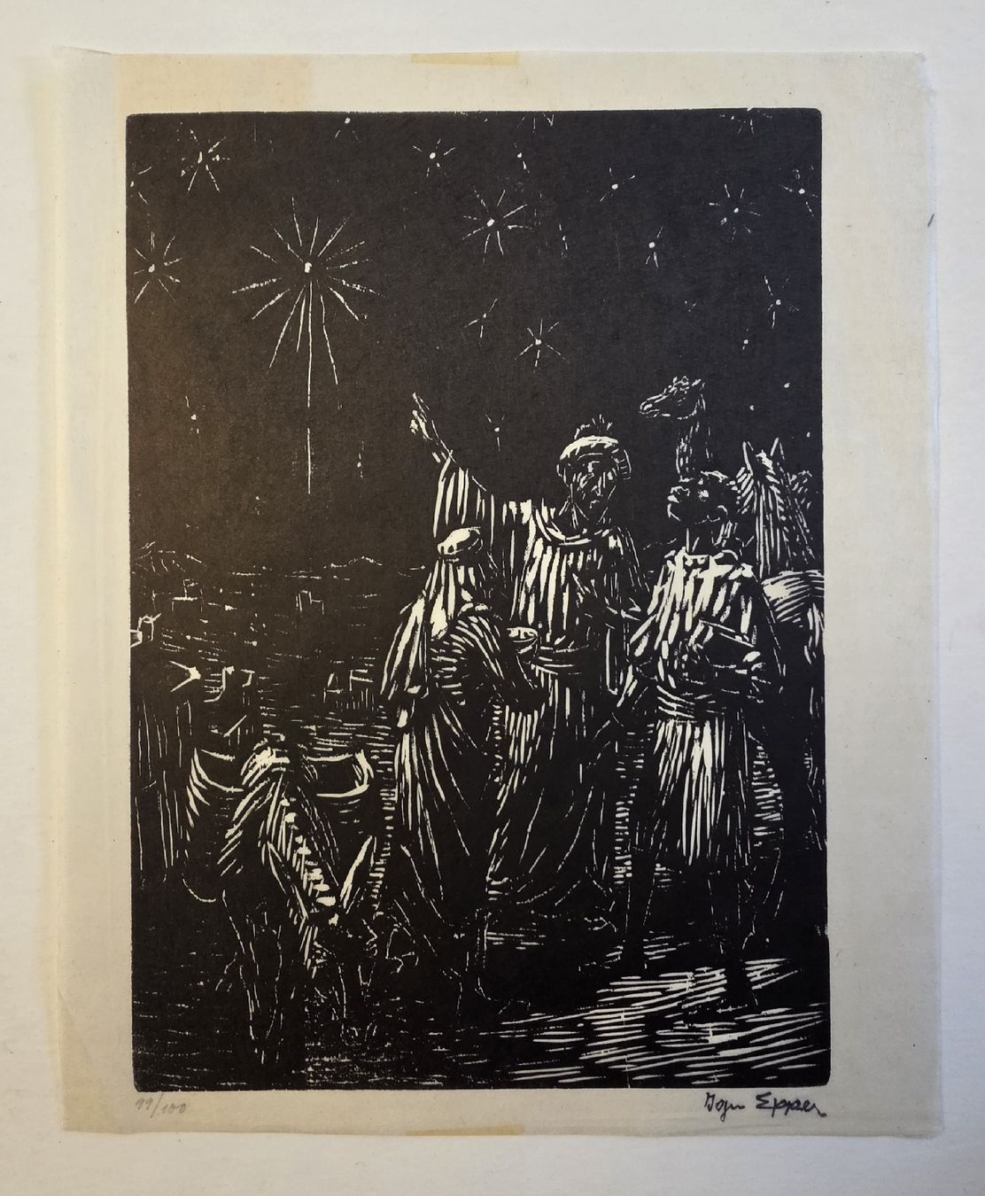 Gravures sur bois: Ignaz Epper Expressionist 99/100 Holzschnitt 40x33cm – D'occasion à Emmenbrücke par Kunstankaufverkauf9