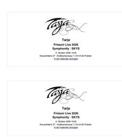 2 Tickets fürs Konzert von Tarja Turunen in Pratteln