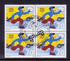 1997 Globi  Abart Nr.913Ab1 Viererblock  ERSTTAG  SBK 100Fr.