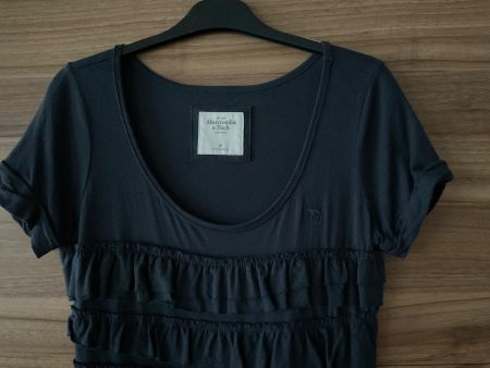 Abercrombie & Fitch Shirt mit Rüschen, blau, M ,Top cool !