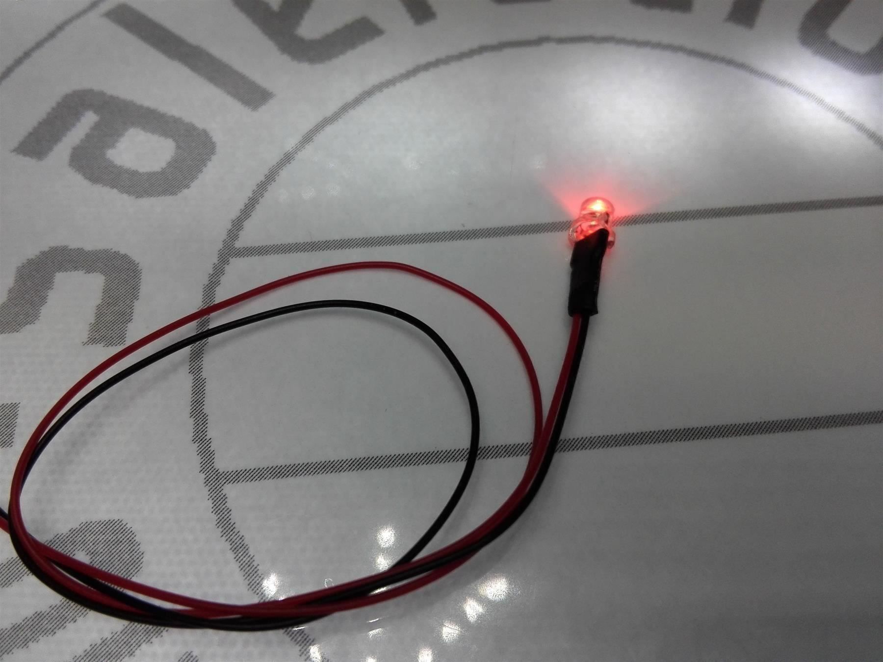 Elektronikbauteile: Flacker-LED klar/rot 3mm, verkabelt 12V – Neu (gemäss Beschreibung) aus Luzern von Salefactory 1