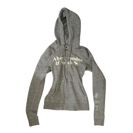XS ABERCROMBIE & FITCH ZIP HOODIE VINTAGE Y2K SLIM