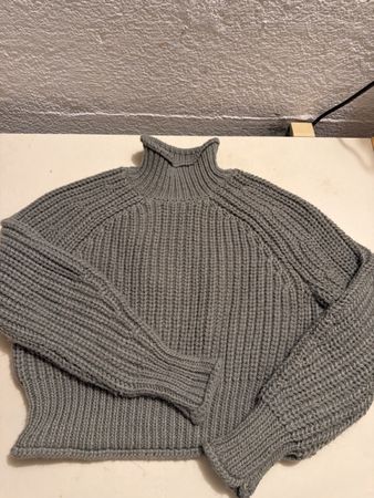 Pullover H&M Rollkragen grob gestrickt grau Grösse S
