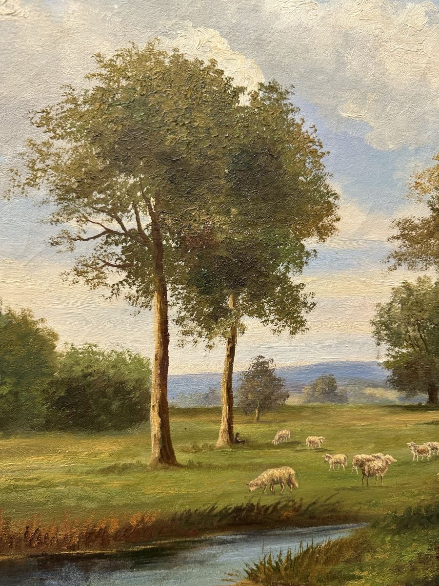 Dipinti: Ölgemälde Landschaft mit Schafen – Usato da Ebikon venduto da Gaenggeliwaar 2