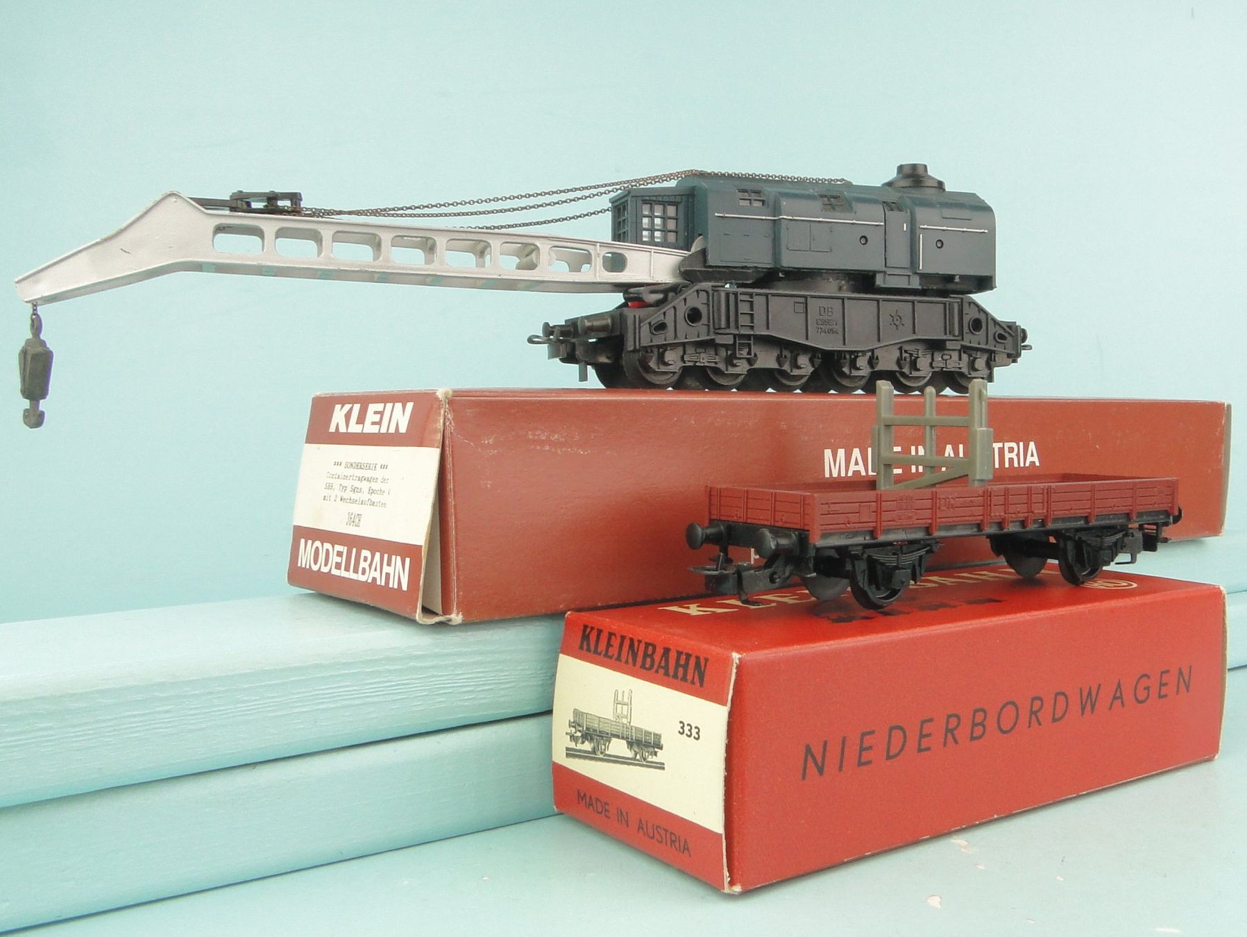 Kleinbahn Modellini di ferrovie: Kleinbahn 359 ÖBB Dampfkran + Anhänger – Usato da Bülach venduto da cann11