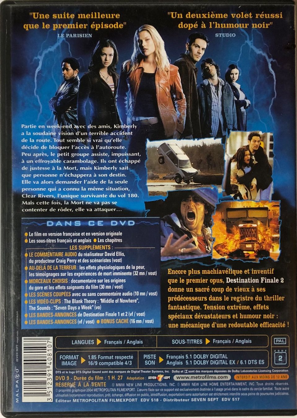 Tous les DVDs: DESTINATION FINALE 2 – D'occasion à Poliez-Pittet par Newtown-Records 1