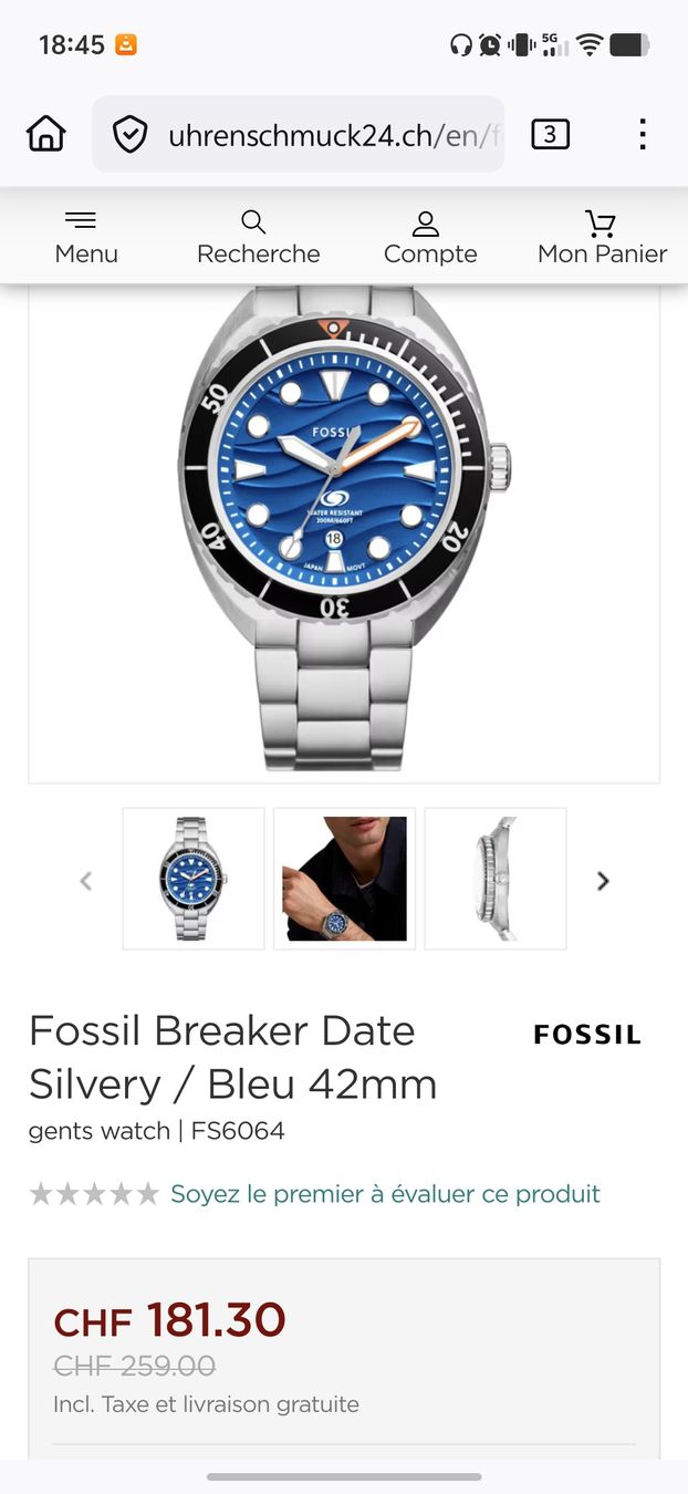 Fossil Uhren: Fossil Traditional Breaker Blue 42mm – Neu (gemäss Beschreibung) aus Lausanne von Mistibiche09 3