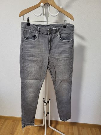 Graue Skinny High Waist Jeans von H&M, Grösse 34/32