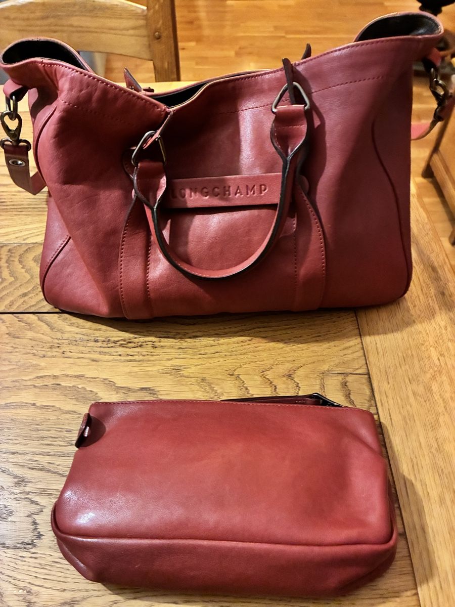 Longchamp Taschen für Damen: Sac et trousse en cuir Longchamp 3d – Gebraucht aus Vevey von zecollector 1