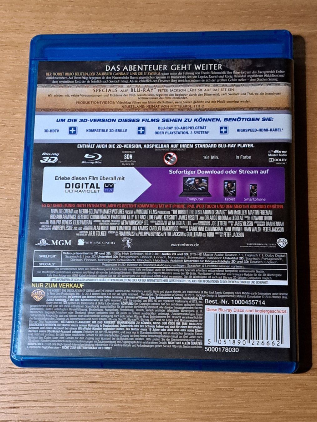 Tutti i DVDs: Blu-ray Der Hobbit 2, Smaugs Einöde. Boxset mit 4 Discs – Nuovo (secondo la descrizione) da Unterseen venduto da Kanica 1