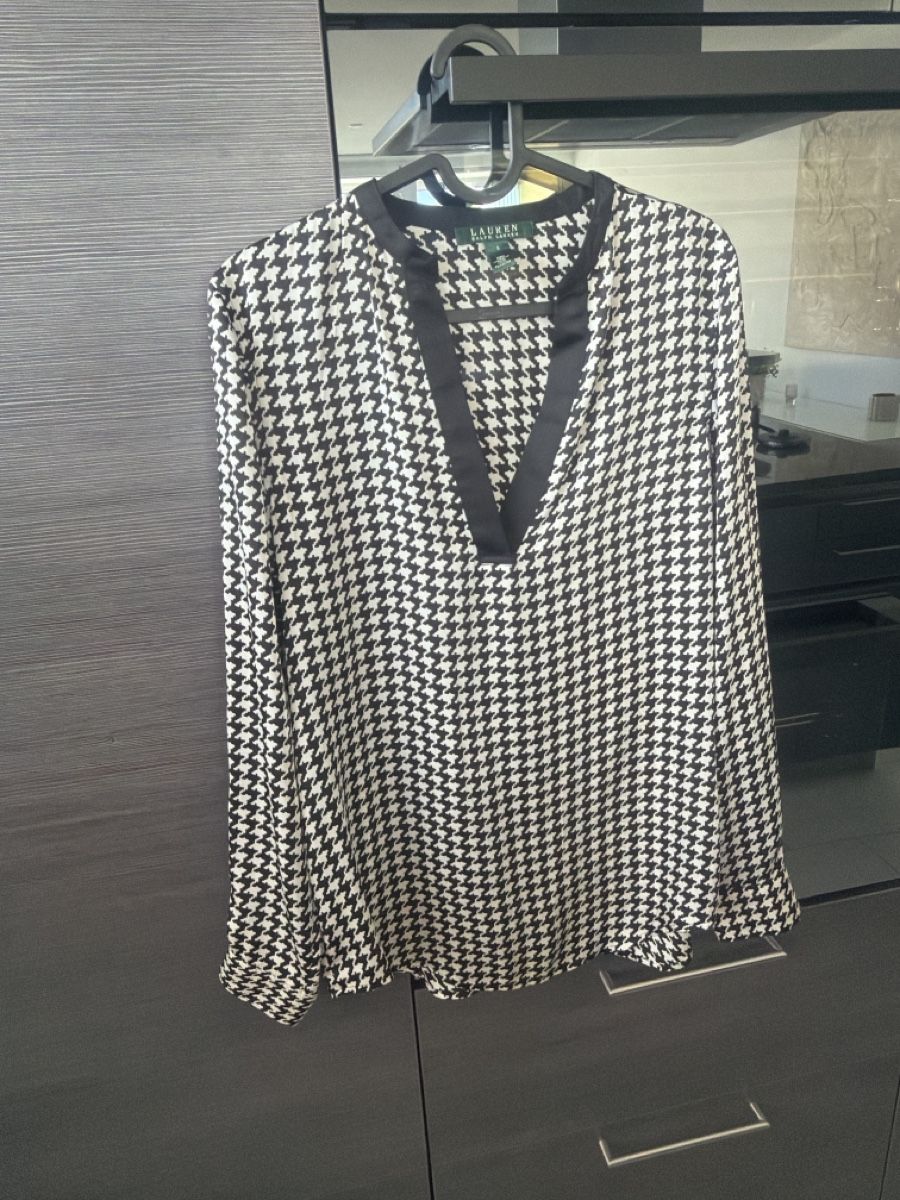 Ralph Lauren Blusen: Lauren Ralph Lauren Bluse Gr. S Hahnentritt Schwarz Weiss El – Neu (gemäss Beschreibung) aus Wallisellen von Lan_82sz 2