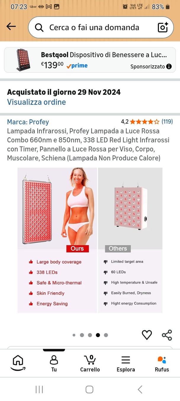 Attrezzature mediche: Pannello a LED per terapia della luce rossa - Ottimo stato – Usato da Lugano venduto da ann_5w7n 4