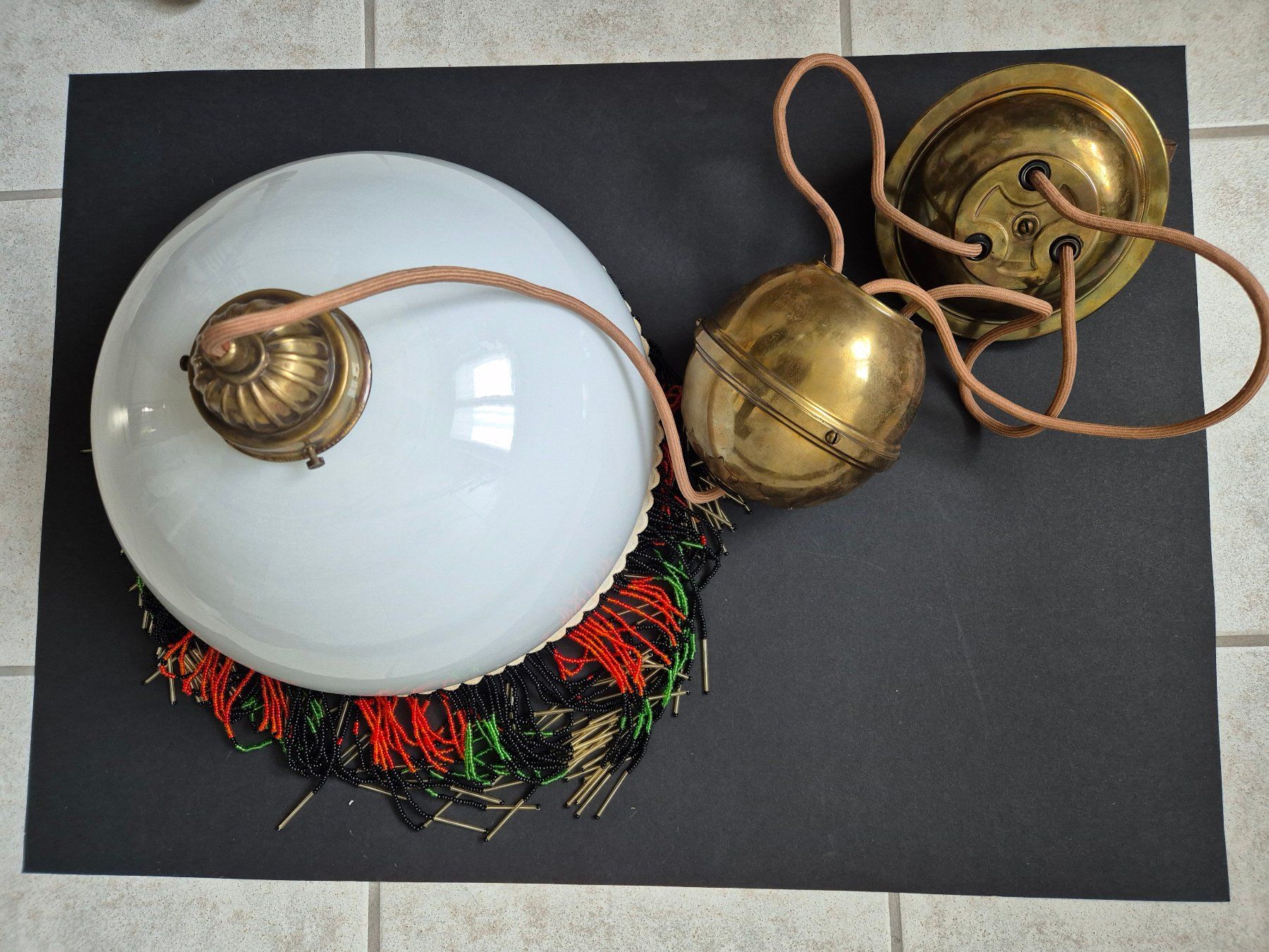 Lampade: Antike Jugendstil Zuglampe, Messing – Usato da Winterthur venduto da Wolfensberg