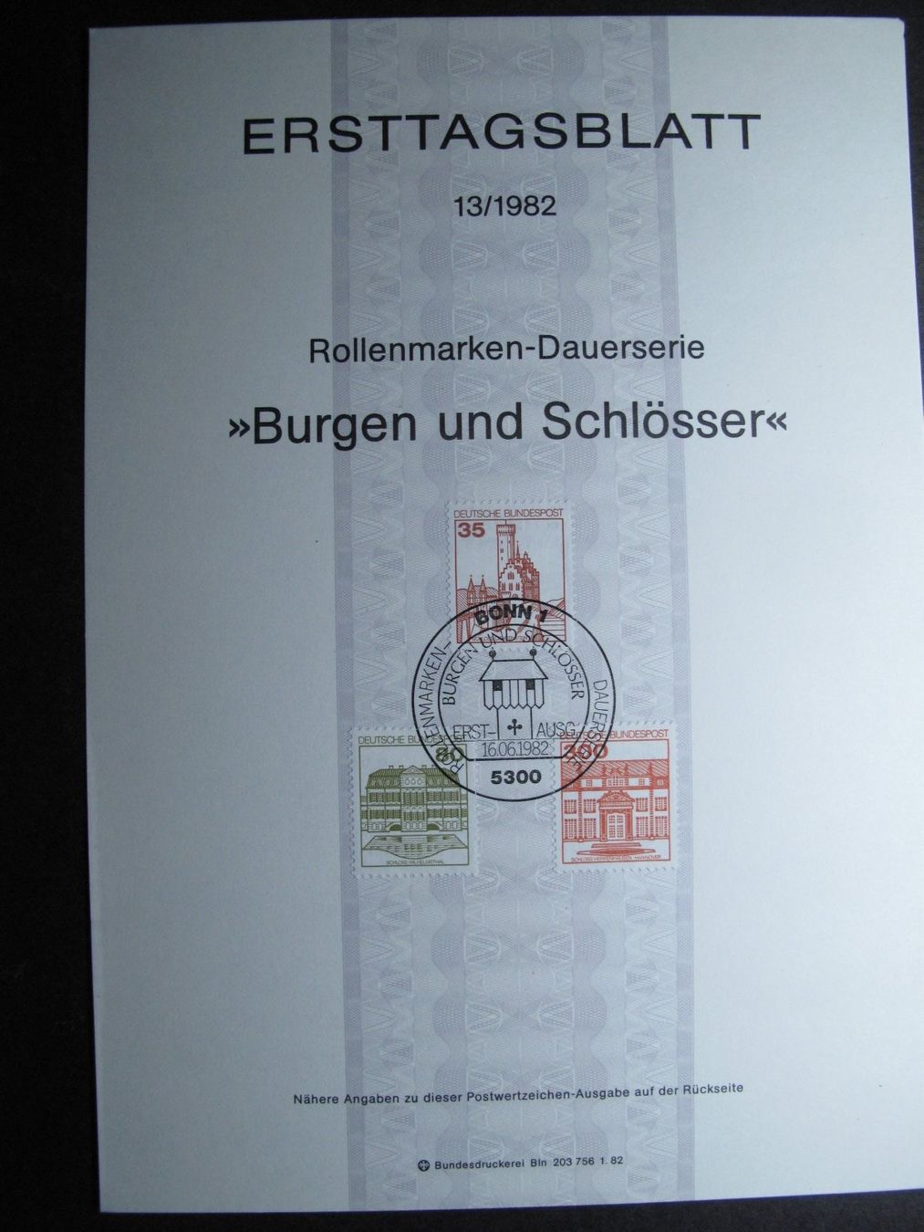 Tutti i francobolli: BRD 1982 /13 Burgen & Schlösser ETB – Usato da Wil SG venduto da fva01