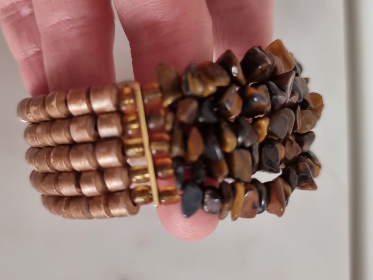 Bracciali & Braccialetti: Armreif - Edelstein Tigerauge Splitter – Nuovo (secondo la descrizione) da Zürich venduto da Nala2811 3