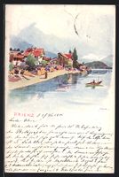 Brienz, Ortspartie am Seeufer, 1901