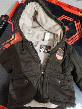 Kinder Winterjacke Bear oliv gefüttert gebraucht