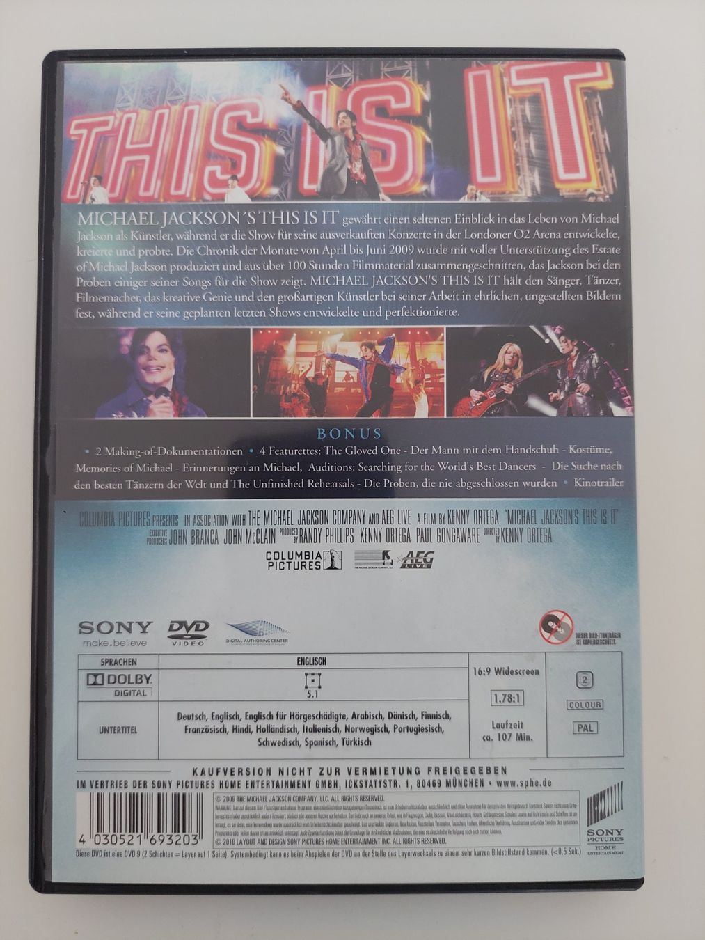 Tutti i DVDs: Michael Jackson - This Is It - DVD – Usato da St.Gallen venduto da Tamal0204 1